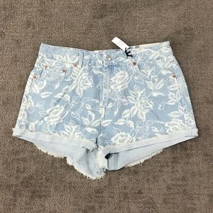 NEW TOPSHOP Jean Printed Shorts